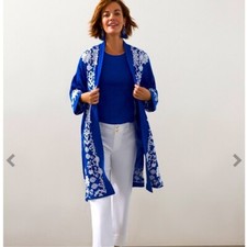 New With Tags CHICO S Embroidered Kimono - Size S/M