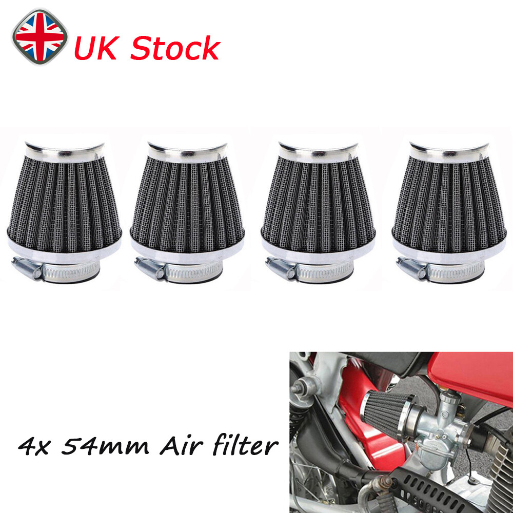UK 4x 54mm Air Filters Intake Pod Motorcycle Universal For Honda Suzuki