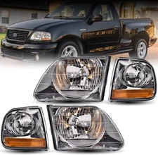 For 1997-03 Ford F-150 Expedition Lightning Style Clear Headlights+Corner Lamps