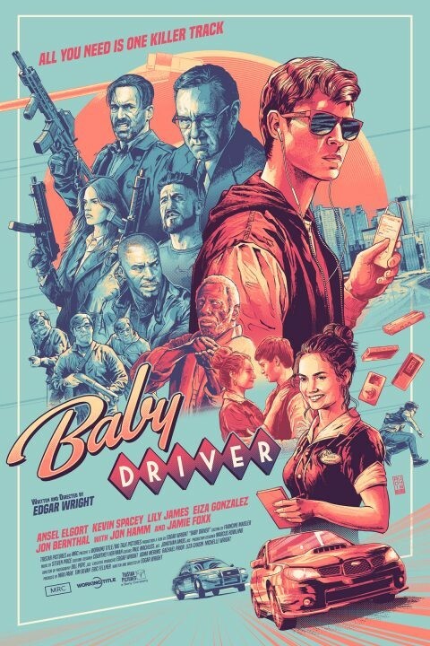 Baby Driver Jon Hamm Aurelio Lorenzo Art Print Poster Mondo Movie 