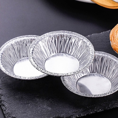 100 Pcs Egg Tart Mold Tin Foil Baking Dish with Lid Cake Pie Tartlet