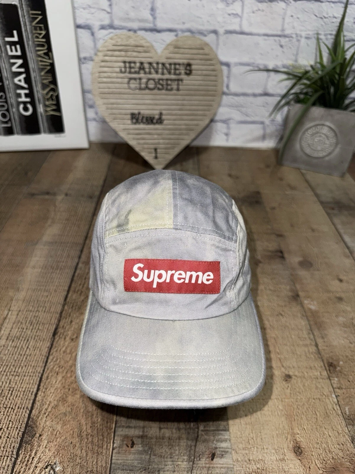 Casquette de camp Supreme en sergé chino lavé multicolore tie dye boîte logo