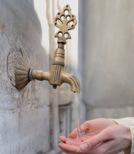 Brass Turkish Bath Hammam Faucet, Vintage Style Water Tap, Indoor-Outdoor - Picture 2 of 5