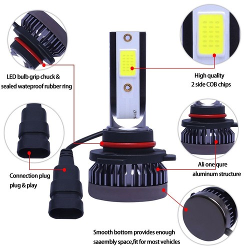 For Toyota Corolla 2001-2004 LED Headlight Hi/Lo + Fog Light 6x Bulbs Combo Kit - Picture 5 of 12