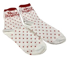 Winter Holiday Merry Christmas Red Dot Socks Women Cute Socks Novelty Fun Socks