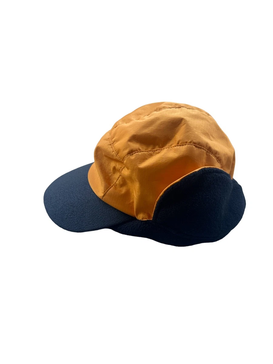 Vintage LL Bean Orange Polartec Gore-Tex Fleece 5 Panel Trapper Hat Size XL USA