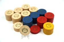 Antique Vintage Clay Poker Chips. American Legion.  Card Marker -  Lot 128 Chips
