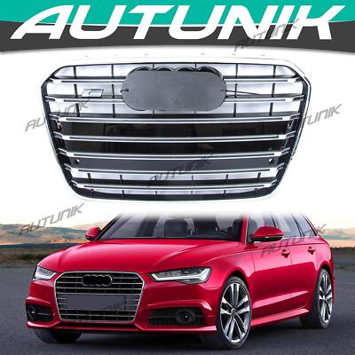 Chrome Front Radiator Grill Upper Grille For 2012 2013 2014 2015 Audi A6 S6 C7