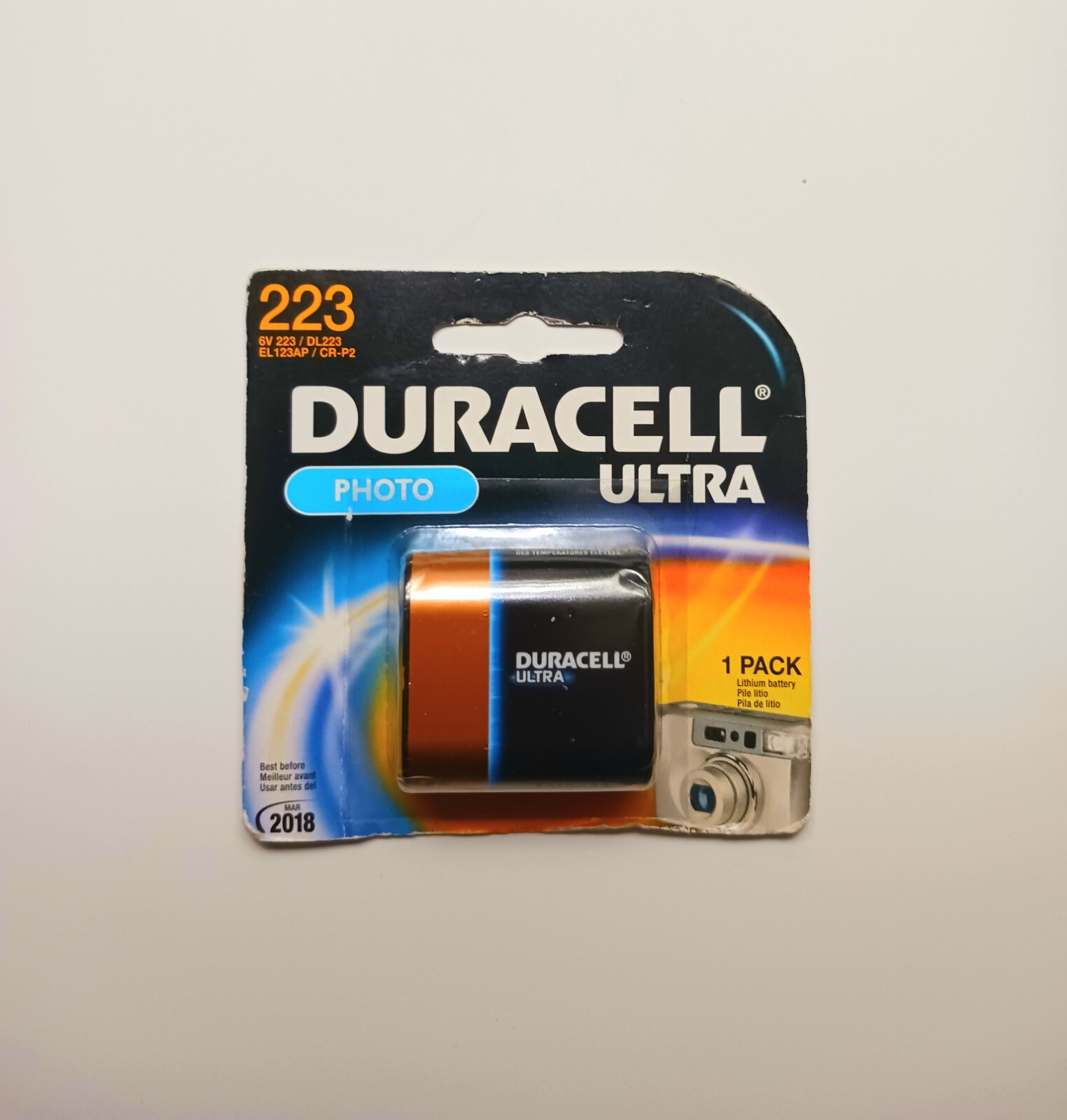 DURACELL ULTRA 223/DL223 6V PHOTO Lithium Battery EL 123AP/CRP2 eBay