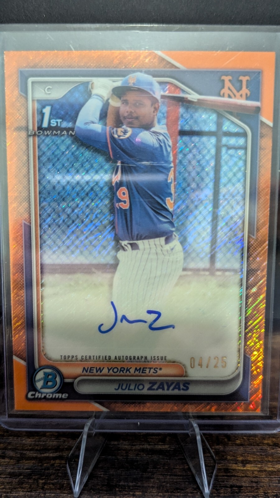 2024 BOWMAN CHROME JULIO ZAYAS RC AUTO 4/25 #CPA-JZ Orange