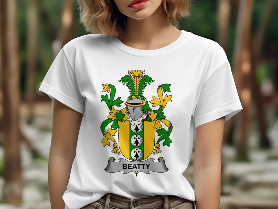 Beatty Family Crest TShirt, Beatty Coat of Arms Shirt, Beatty Surname