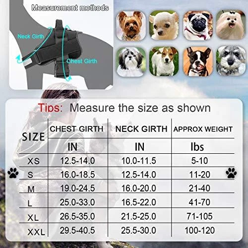 Dog Harness, No-Pull Reflective Dog Vest, Breathable Small (Pack of 1) Black