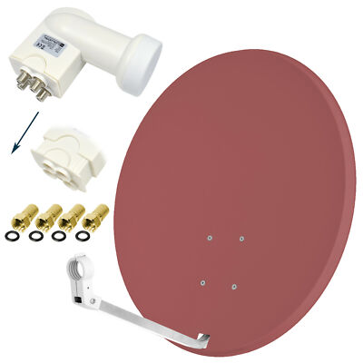 SAT Anlage Opticum 80cm Spiegel Schüssel + Quad LNB HD r   4 Teilnehmer Receiver