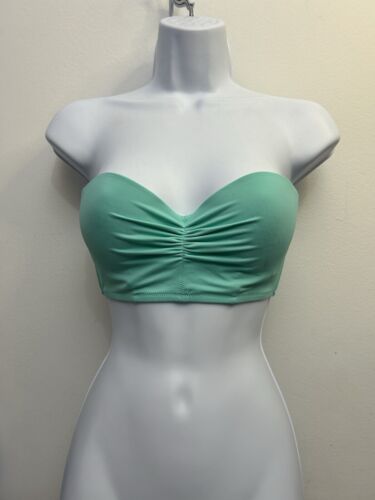 Victoria's Secret Beach Strapless Teal Lace Up Flirt Bandeau Bikini Top 36B - Picture 2 of 7