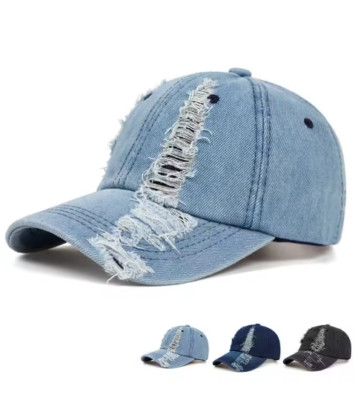 Denim Baseball Cap Vintage Washed Distressed Cap Fashion Sport Sonnenschutz