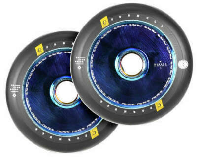 UrbanArtt 120mm Pro Scooter Wheels Hollow Core NEO BLUE Aluminum 2 PACK - NEW