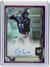 2015 Bowman Chrome Gilbert Lara PURPLE REFRACTOR AUTO RC 203/250 BREWERS
