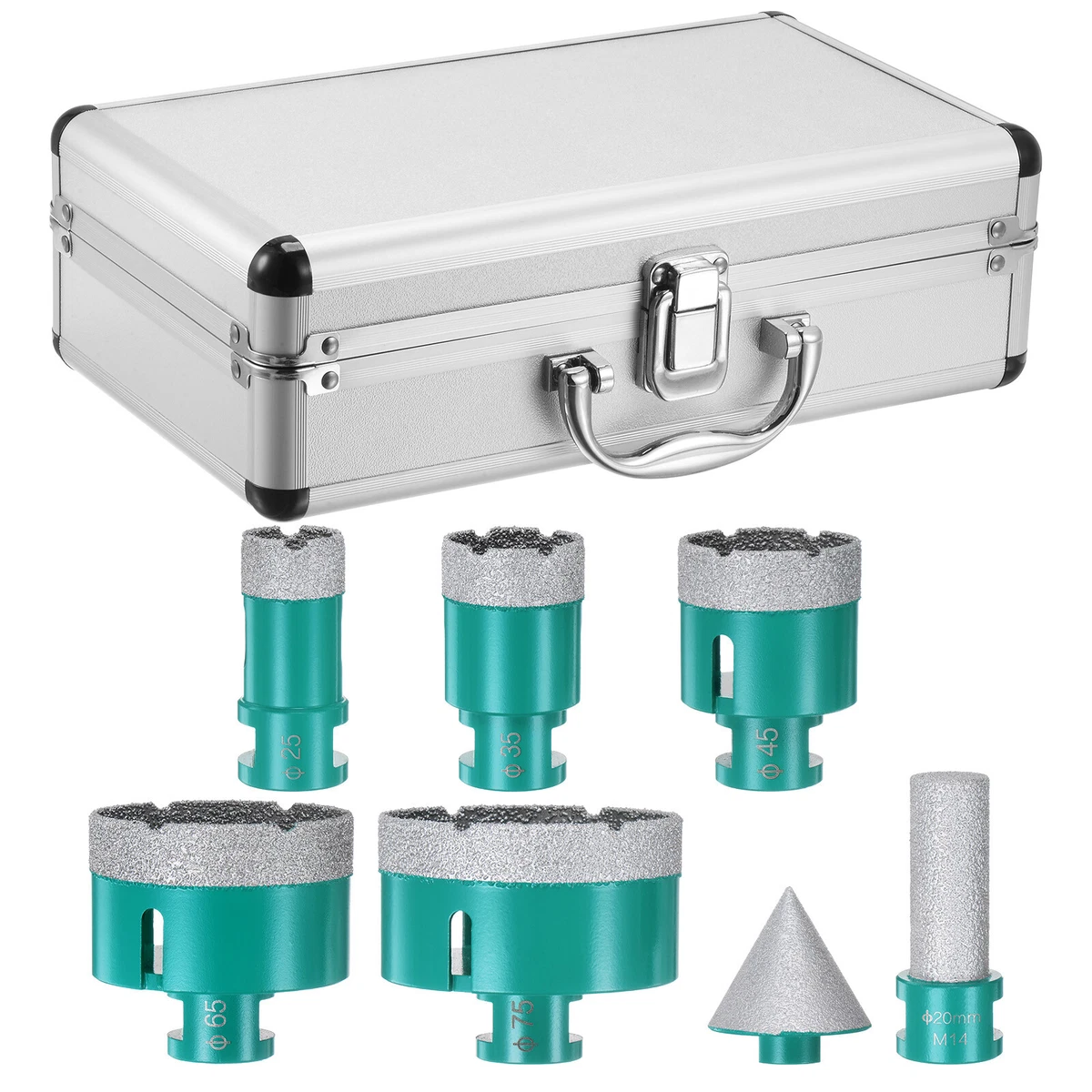 5pcs Diamond Core Drill Bit Set 25 35 45 65 75mm for Porcelain