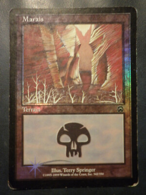 mtg magic swamp mercadian market masks 342 FOIL FRENCH vf fr marshes PLAY