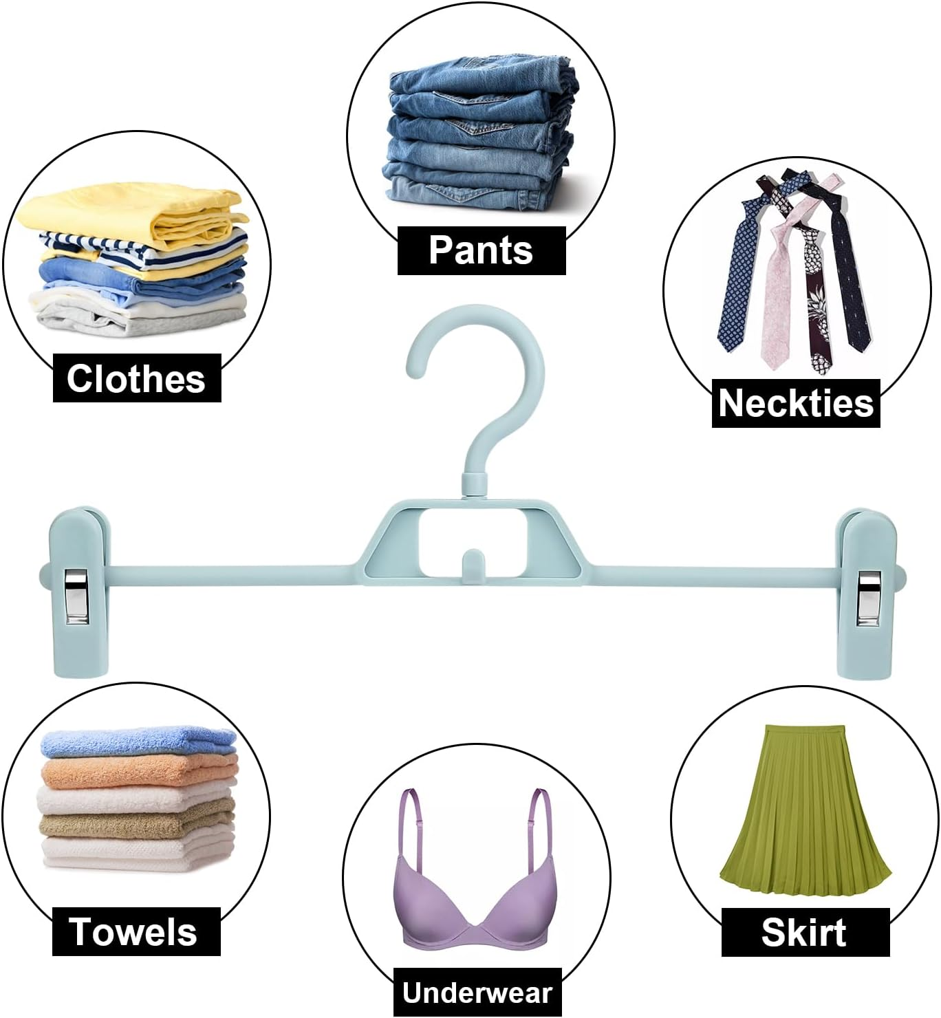 30 Pack Pants Hangers with Clips Plastic Hangers Stackable Skirt Hangers eBay