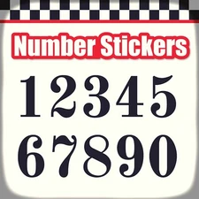 3, 4, 5, 6, 7, 8 inch Black Number Stickers Die Cut Custom 3 Digit 3 pcs 1119S