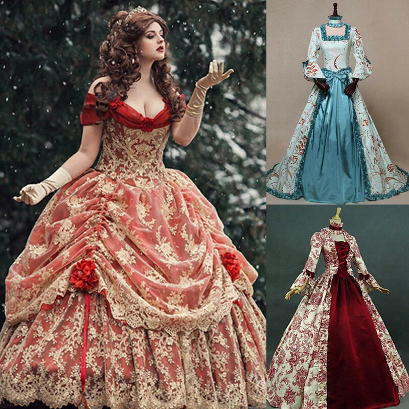 Medieval Renaissance Elegant Women's Victorian Princess Dress Ball Gown Costume