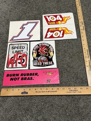 BURN RUBBER NOT BRAS TAMMY JO KIRK SPEED LIMIT WFO OCTANE BOOST DEZNUTS DECALS