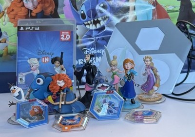 Disney Infinity Lot 2.0, 3.0 9 Figures Game Disc Base Poster Bundle PS3 Frozen+