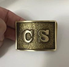 CS. Belt Plate 1861 -1865 ? Solid Brass Modern Back Never Used Made By Parsleys