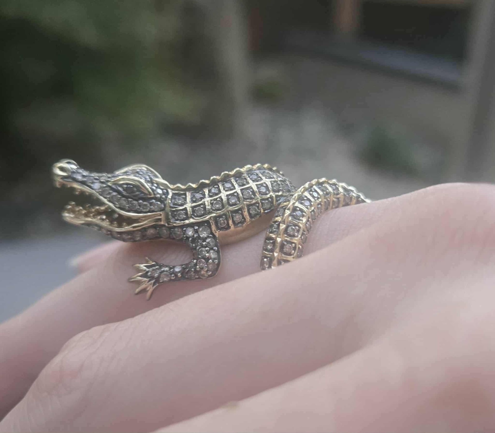 14k Heavy Solid Gold Lizard Alligator Crocodile R… - image 18