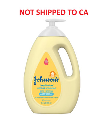 Johnson's Head-To-Toe Baby Wash & Shampoo 33.8 oz Tear-Free Sulfate-Free
