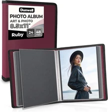 Dunwell Art Portfolio 8.5x11 Folder (Ruby), Black w/ BLK Paper, Ruby 