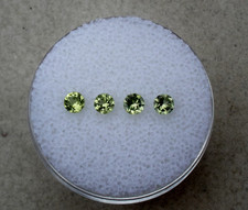 4 Peridot Round Loose Gems 3mm each for Jewelry and Crafts