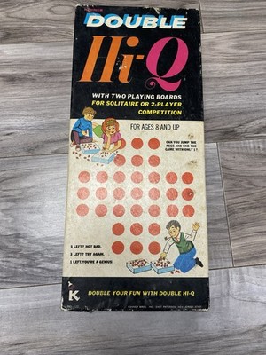 1975 Kohner DOUBLE HI-Q Game 2 Player Complete OG BOX Vintage No. 220 Solitaire