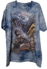 Vtg The Mountain Steam Train T Shirt Adult Large Locomotive USA Made
