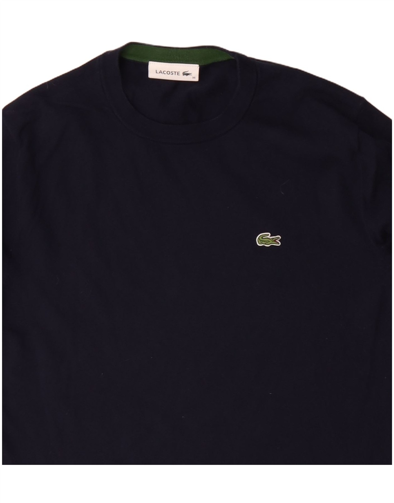 Lacoste Womens Crew Neck Jumper Sweater Size 36 Small Navy Blue Cotton BM23 thumbnail 3