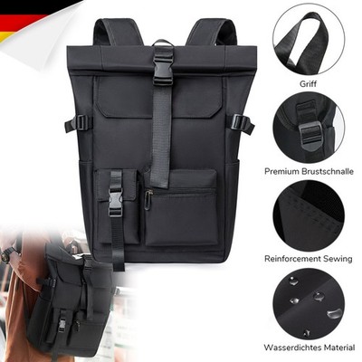 Rolltop Rucksack 32×14×45/60cm Oxford Wasserabweisend Herren Damen Daypack