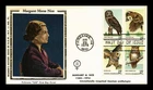 US COVER OWLS FDC SETENANT MARGARET MORSE NICE WOMENS HISTORY COLORANO SILK