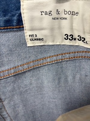 Jean Rag & Bone Standard Fit Slim - Taille 38, Jambes Droites, Couleur Foncée Vintage - Neuf Avec étiquette