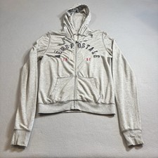 Aeropostale Full Zip Sweatshirt Hoodie Jacket Womens XL Stretch Spell Out Logo