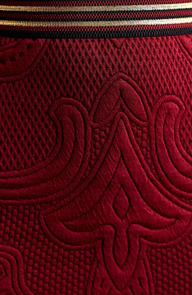 Falda Lápiz ANTHROPOLOGIE Maeve Talla GRANDE Abertura Jacquard Arándano Vino Pull On Foto 4 de 4