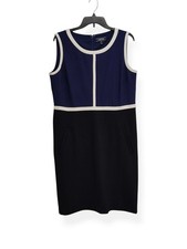 LAND'S END Navy Black Sleeveless Business Dress, Women 14