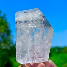 175G Natural Black Tourmaline Rutilated Quartz with Crystal Gem Freeform Healing