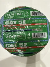 SYSTON CAT 5e MHZ Plenum cable 24/4 gauge 250ft Type CMP-Blue