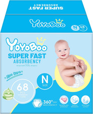 Disposable Newborn Baby Diapers, Hypoallergenic, Superior Absorbency, Lightweigh
