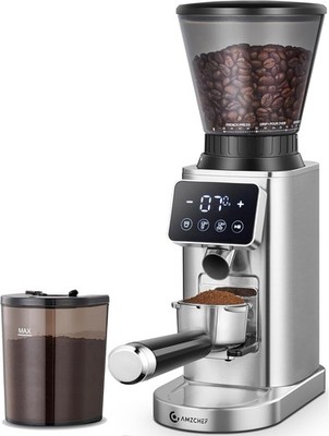 Elektrische Kaffeemühle 48 präzise Einstellungen Edelstahl konischer Grat LED