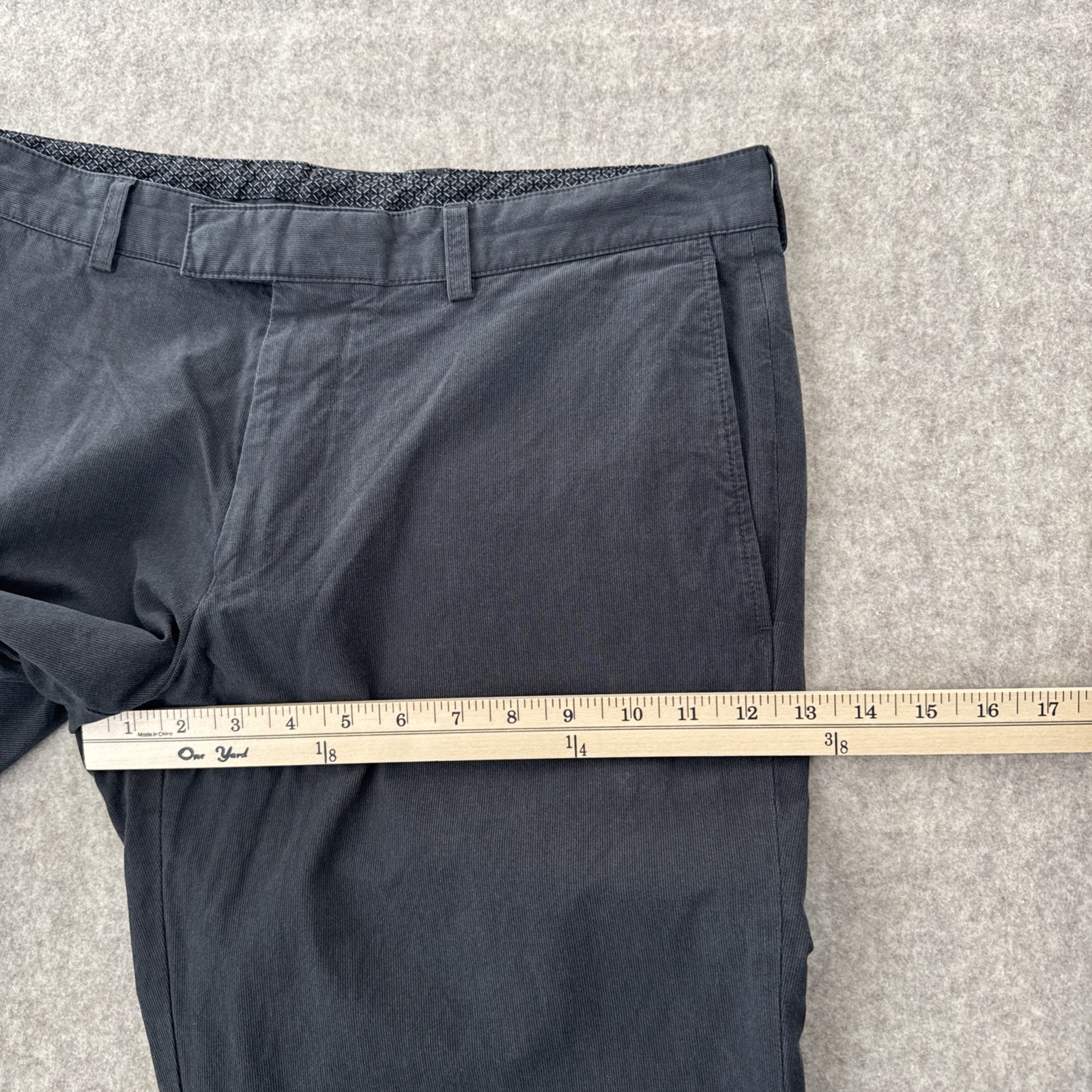 Hugo Boss Chuck Tailored Straight Cotton Pants Gray Mens 34x33 thumbnail 5