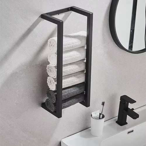Space Saving Vertical Towel Rack Bathroom Organizer Storage Rack - Picture 4 of 15