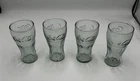 Genuine Coca-Cola Green Glass Small Vintage Coke Cup 4.5" 6oz Set 4