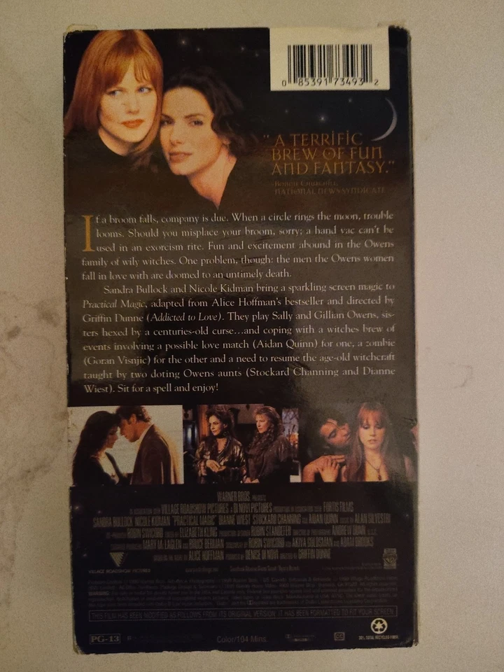 PRACTICAL MAGIC (VHS, 1998) Tested Works Sandra Bullock Nicole Kidman Witches - Image 2 of 3